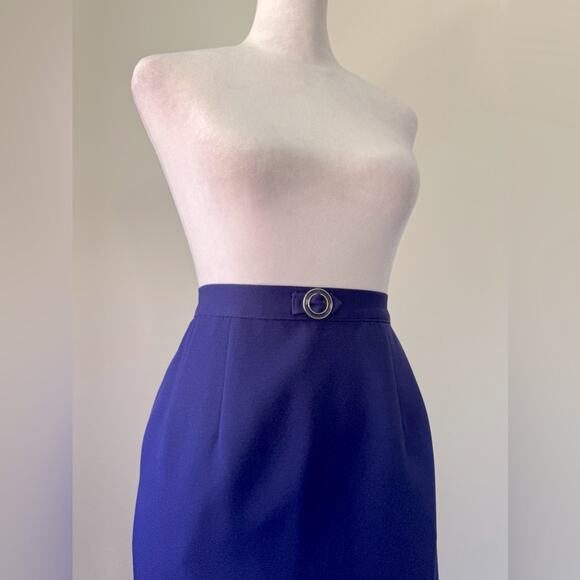 Vintage ‘90s Dark Purple Pencil Midi Skirt - Picture 6 of 10